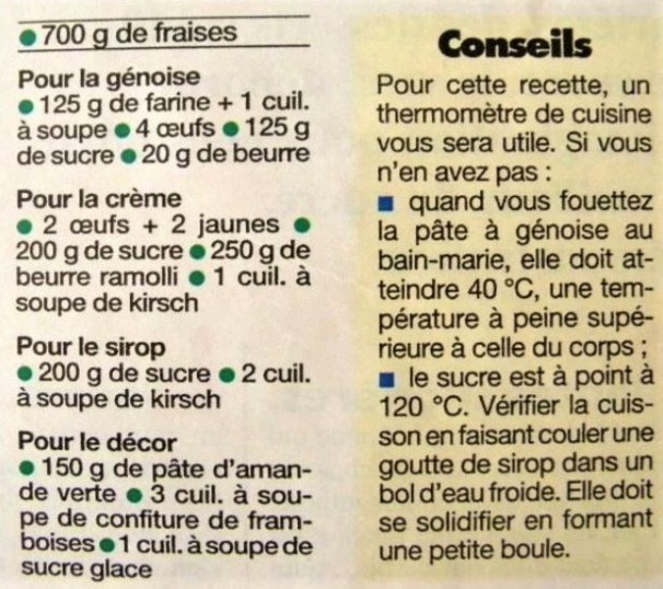 Fiche cuisine : Le Fraisier pâte d'amande ! Fiche cuisine : Le Fraisier pâte d'amande !