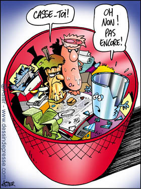 Dessins humoristiques "le recyclage" des déchets !