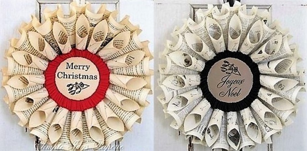 Faire une couronne de Noël en papier journal ! Faire une couronne de Noël en papier journal !