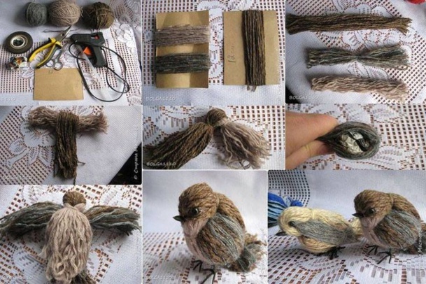 tricoter un oiseau en laine