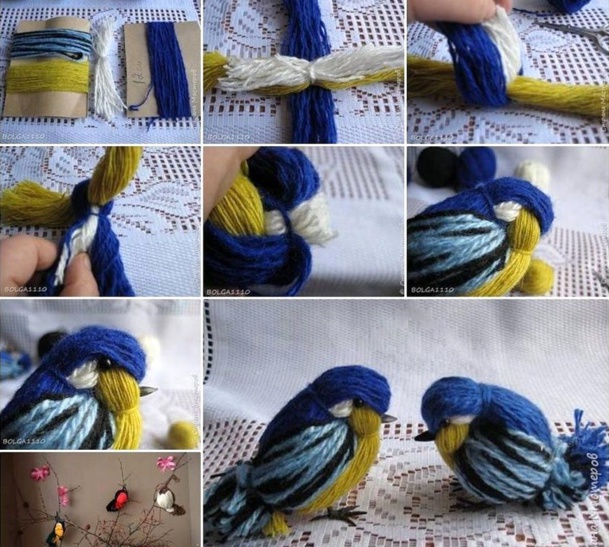 tricoter un oiseau en laine