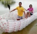 Barques et radeaux fabriqués en bouteilles plastique 