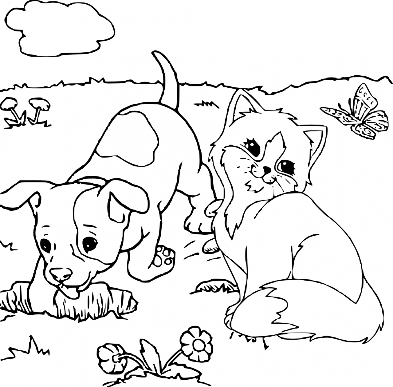 Coloriage chien et chat  DESSINS CHATS  Galerie  Nafeuse'Magazine