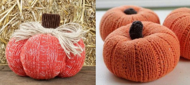 Faire une citrouille avec un pull en laine Faire une citrouille avec un pull en laine