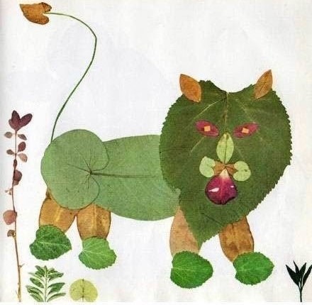 Collages feuilles mortes animaux