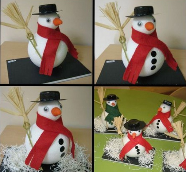 Faire des personnages de Noël en boules polystyrène