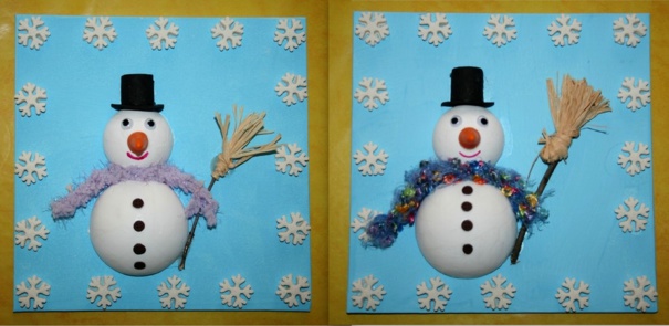 Faire des personnages de Noël en boules polystyrène