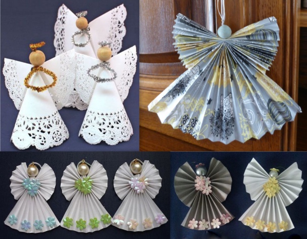 Faire des anges de Noël en pliage papier Faire des anges de Noël en pliage papier