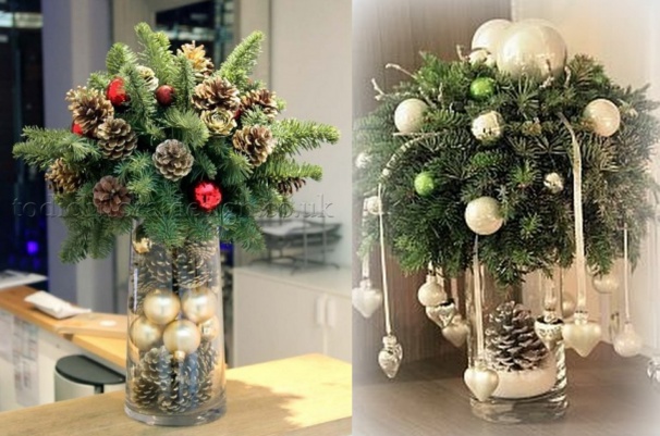 Décorations de Noël en tiges et branches de sapin
