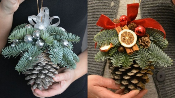Décorations de Noël en tiges et branches de sapin