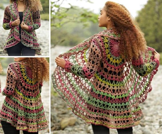 Faire un gilet circulaire en laine ou une veste mandala au crochet