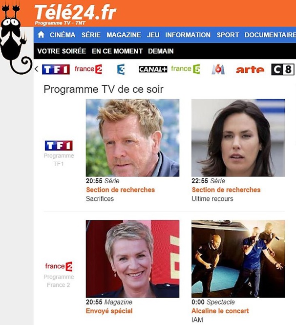 Vos programmes Télé, gratuits, clairs, nets et précis