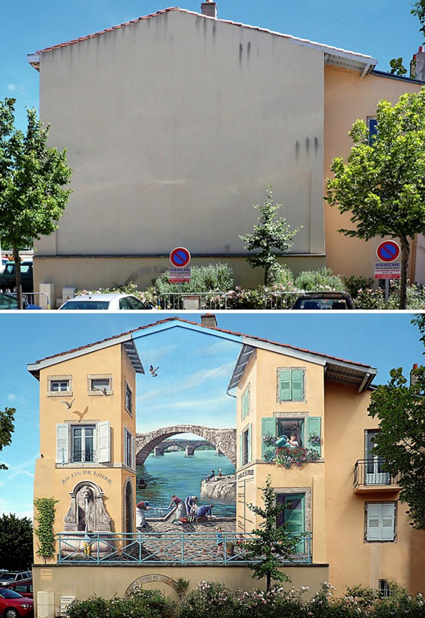 Peintures murales Street Art le avant/après