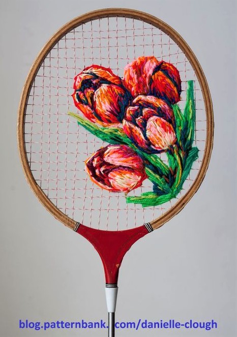 Superbes broderies sur raquettes de tennis