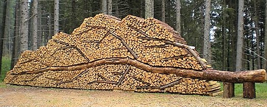 Tas de bois insolites et artistiques