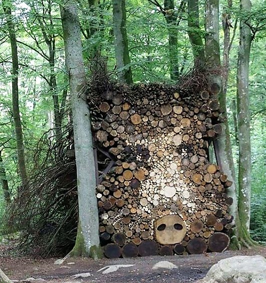 Tas de bois insolites et artistiques