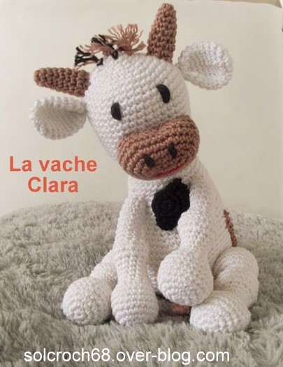 Tuto Vache en laine, tricot et crochet