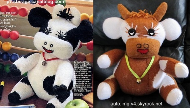 Tuto Vache en laine, tricot et crochet Tuto Vache en laine, tricot et crochet