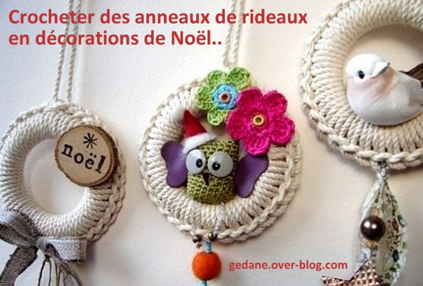 Faire des décos de Noël avec des anneaux de rideaux Faire des décos de Noël avec des anneaux de rideaux