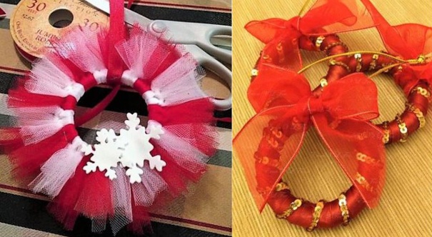 Faire des décos de Noël avec des anneaux de rideaux