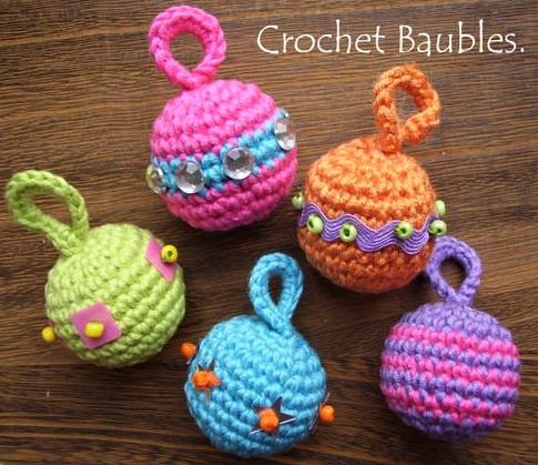 Boules de Noël au crochet, tutos