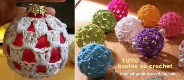 Boules de Noël au crochet, tutos