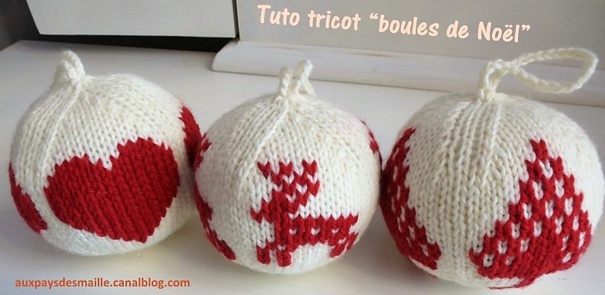 Tricoter des boules de Noël, modèles et tutos