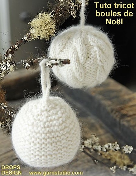 Tricoter des boules de Noël, modèles et tutos