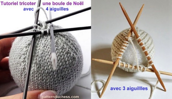 Tricoter des boules de Noël, modèles et tutos