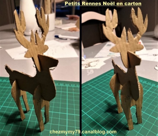 Gabarits rennes de Noël en carton