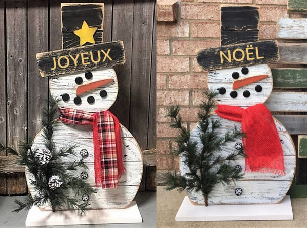 Faire des Bonhommes de neige en bois