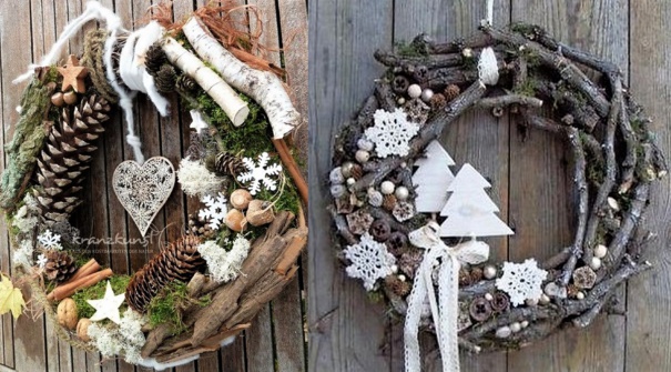 Décorations de Noël rustiques et naturelles