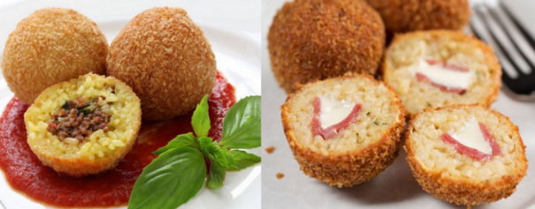 Arancini, boules de riz panées frites