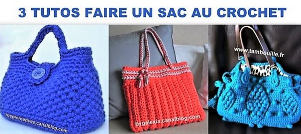 3 tutos faire un sac au crochet