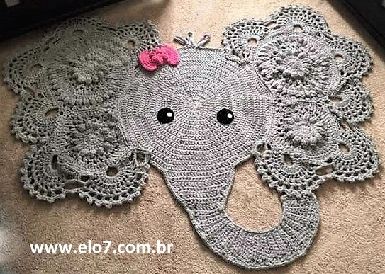 Tapis éléphants au crochet