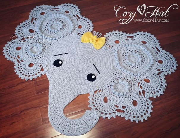 Tapis éléphants au crochet