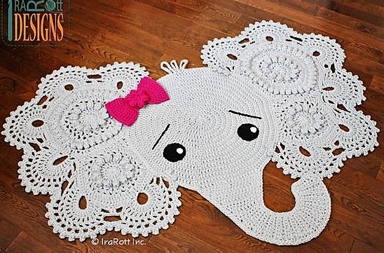 Tapis éléphants au crochet