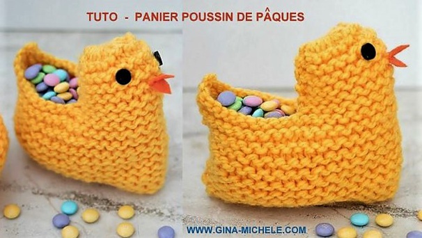 TUTO corbeille poussin de Pâques au tricot TUTO corbeille poussin de Pâques au tricot