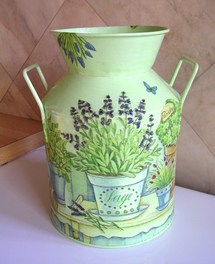 Décorations pour Pots à Lait avec du serviettage Décorations pour Pots à Lait avec du serviettage