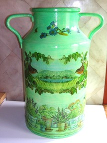 Décorations pour Pots à Lait avec du serviettage Décorations pour Pots à Lait avec du serviettage