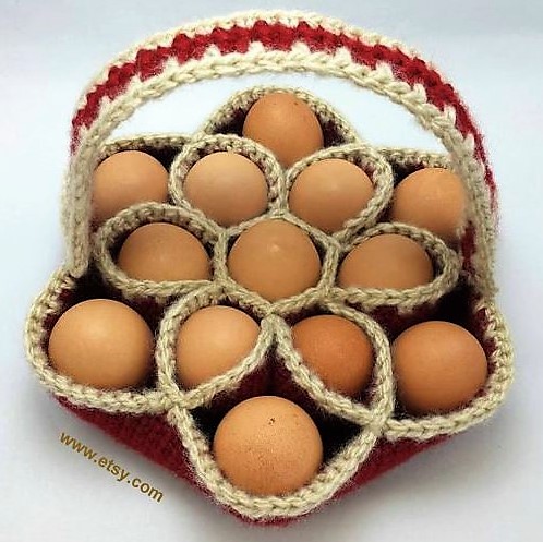 Faire un panier à oeufs en laine crochetée