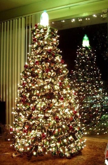 le sapin canettes en alu, ça brille ! le sapin canettes en alu, ça brille !