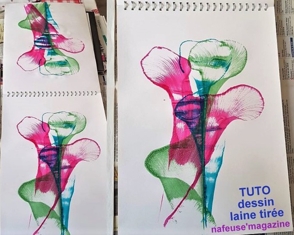 Tutoriel dessins avec de la laine tirée Tutoriel dessins avec de la laine tirée