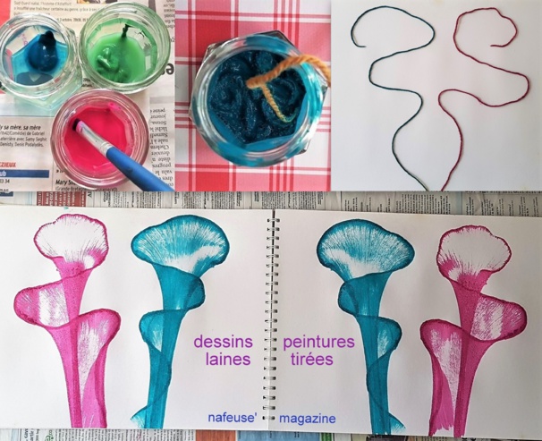 Tutoriel dessins avec de la laine tirée Tutoriel dessins avec de la laine tirée