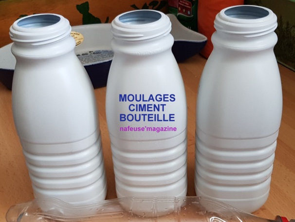 Moulages bouteilles en ciment