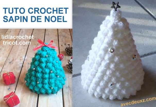 Modèles Petits sapins de Noël à faire au crochet