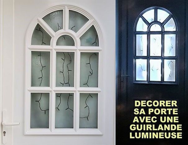 Décorer sa porte d'entrée avec une guirlande lumineuse
