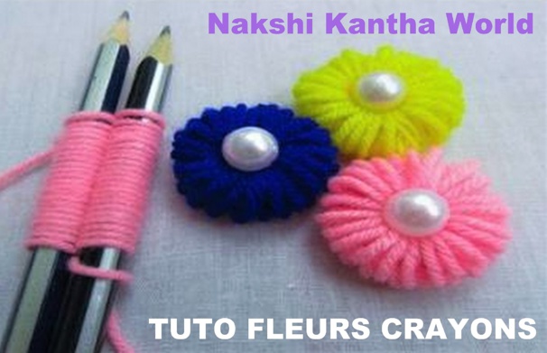 TUTOS astuces pour faire des fleurs en laine avec des crayons