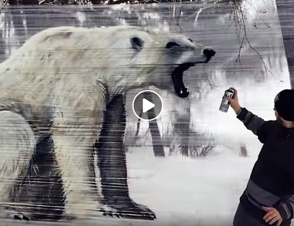 Peintures animalières géantes sur films plastique