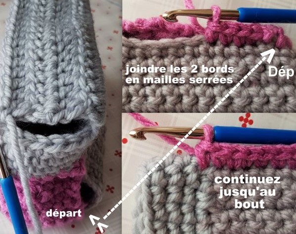 Tutoriel sac trousse maquillage au crochet